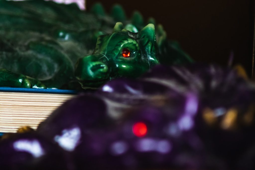Green and Purple Dragon Candles